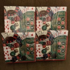 Caspari Casino Theme Cocktail Napkins - Set of 4